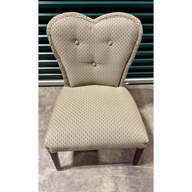 Mid 20th Century Mid 20th Century Upholstery Heart-Back Accent Chair For Sale - Image 5 of 6