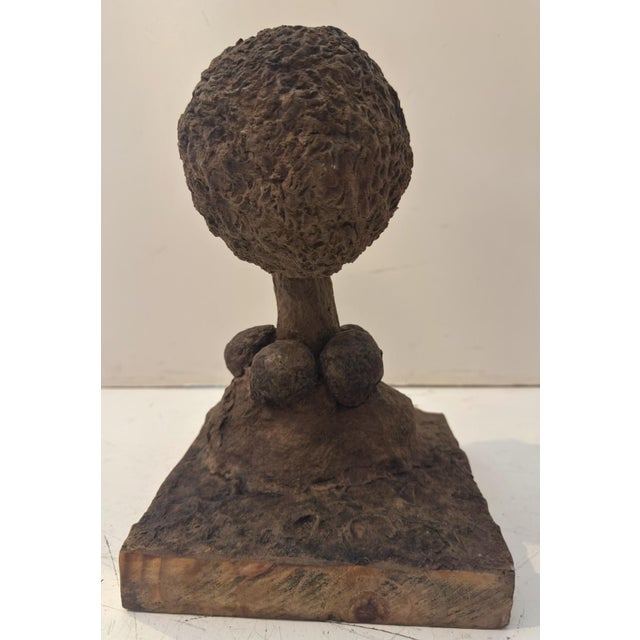 Tan Vintage Woman Bust on Wood Mount For Sale - Image 8 of 11