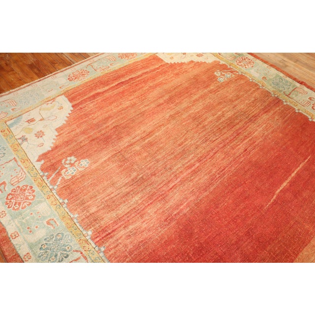 Folk Art Early 20th Century Antique Zabihi Collection Turkish Oushak Square Rug - 8'10" x 10' For Sale - Image 3 of 10