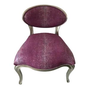 Christopher Guy Silver Leaf & Purple Faux Shagreen Boudoir Chair