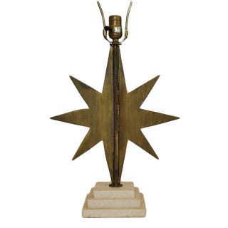Bronze Star Lamp with Stone Base For Sale