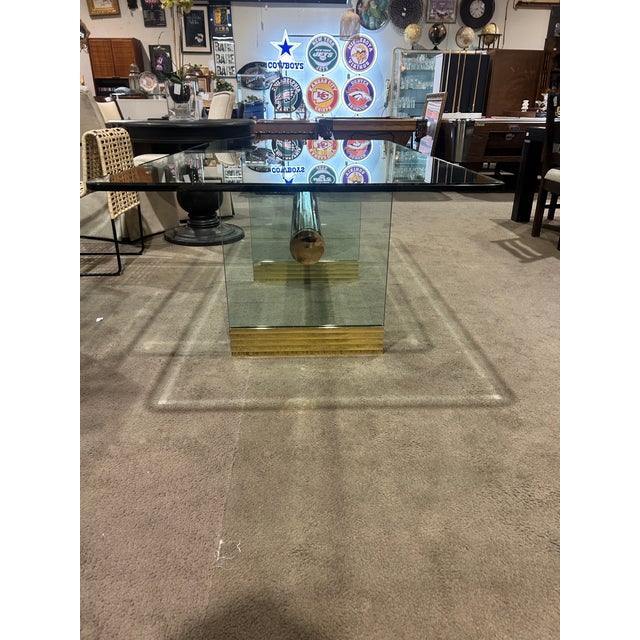 Late 20th Century Late 20th Century Modern Glass Dinning Table For Sale - Image 5 of 7