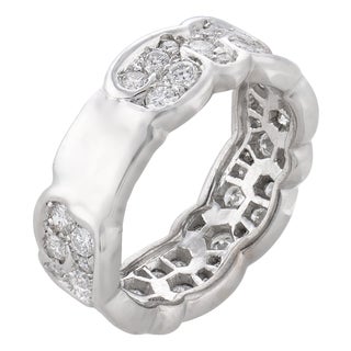 Marina B Contemporary 1.10 Carat Diamond 18k White Gold Ring, Size 6.75 For Sale