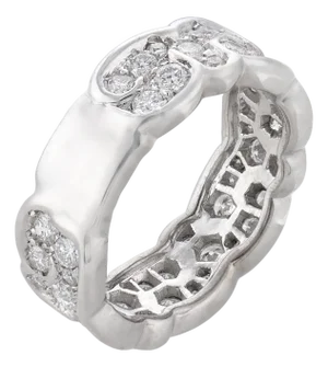 Marina B Contemporary 1.10 Carat Diamond 18k White Gold Ring, Size 6.75