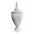 Vintage 19” French Whitewash Glazed Terracotta Lidded Urn For Sale