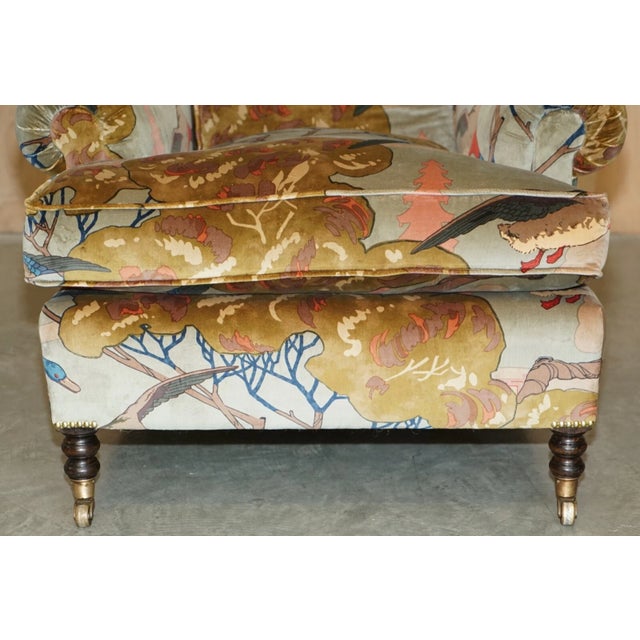 New George Smith "Flying Ducks" Upholstered Armchairs & Ottoman Footstool For Sale - Image 9 of 18