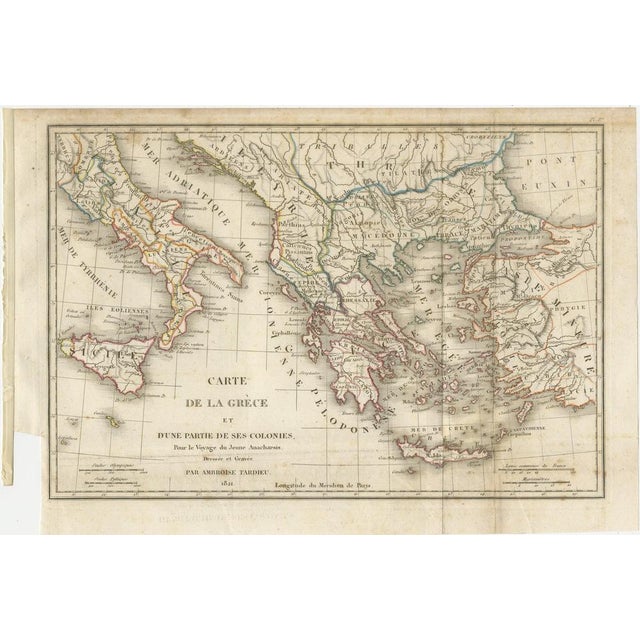 Antique Map of Ancient Greece & Greek Colonies from Tardieu, 1825 For Sale - Image 4 of 9