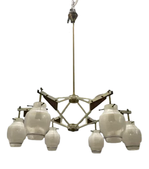 Italian Geometric Chandelier from Stilnovo, 1950s