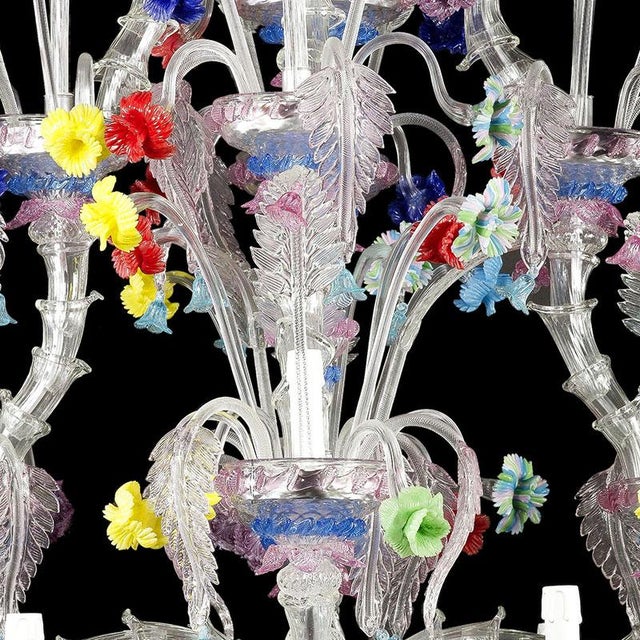 Vintage Murano Glass Chandelier, 1950s For Sale - Image 4 of 9