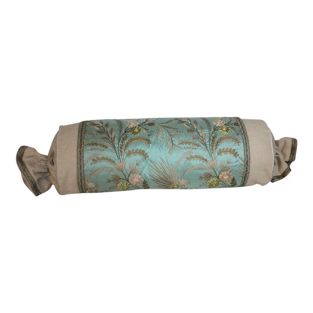French Vervain Bolster Pillow With 90 10 Down Insert Chairish