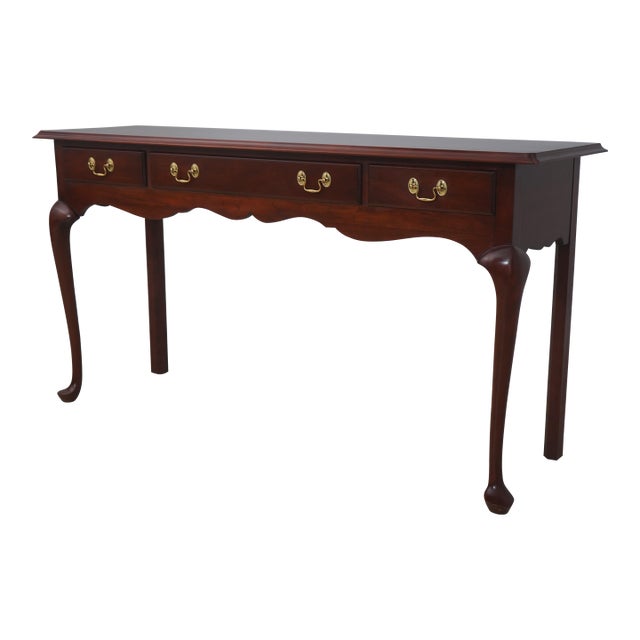 Henkel Harris Cherry 3 Drawer Sofa Table For Sale