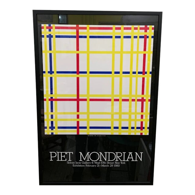 1980 Sydney Janis Gallery Piet Mondrian Poster, Framed For Sale