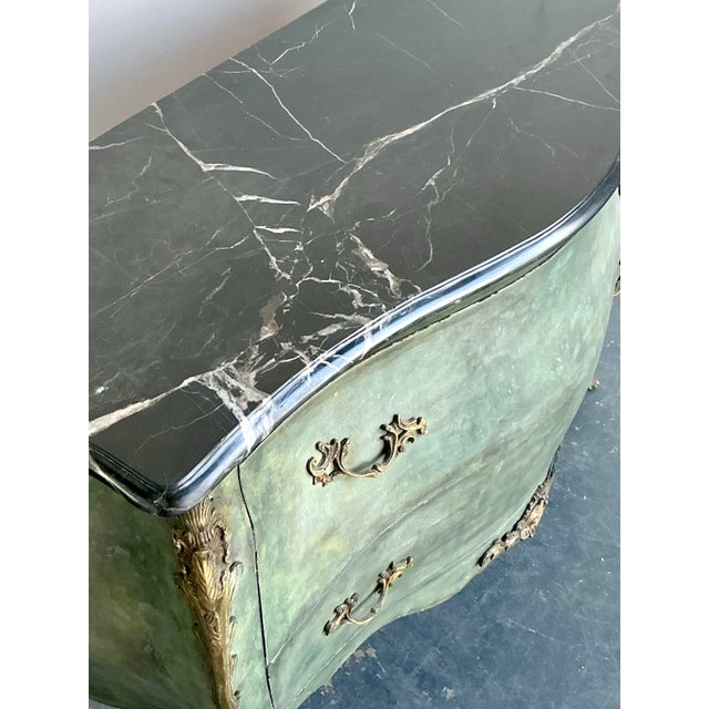 Vintage Regency Gilt Tipped Bombe Chest For Sale - Image 9 of 12