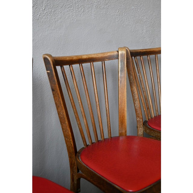 Traditional French Bistro Chairs with Spindles from Baumman, 1960s, Set of 5 For Sale - Image 9 of 14