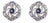 Mid-Century Solid Silver Tanzanite & Diamond Swirl Cluster Stud Earrings- 2 Pieces For Sale