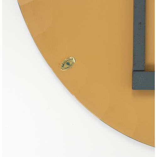 Mid-Century Blue Oval Wall Mirror attributed to Antonio Lupi for Cristal Luxor, Italy, 1960s For Sale - Image 13 of 14