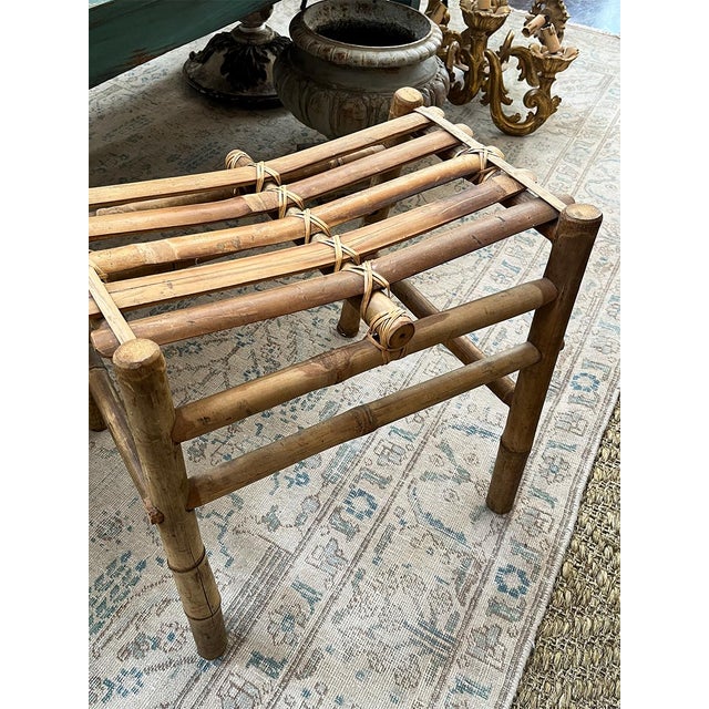 Asian Late 20th Century Bamboo Stool For Sale - Image 3 of 3
