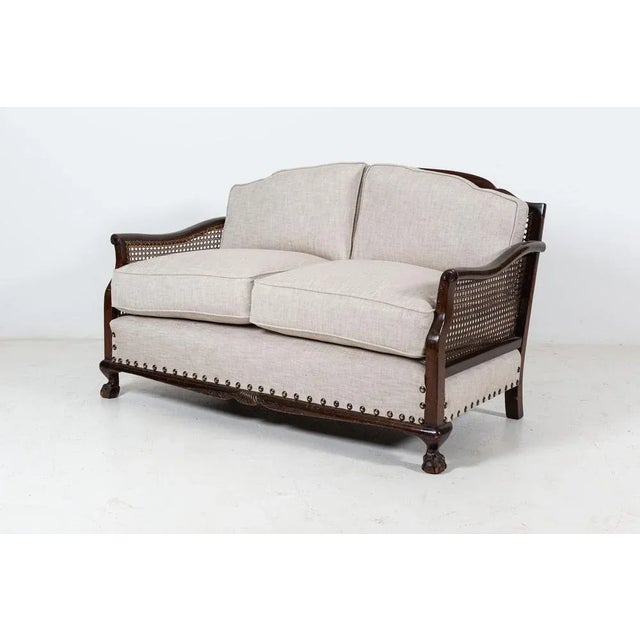 English Mahogany Bergere Suite, 1930s, Set of 3 For Sale - Image 3 of 18