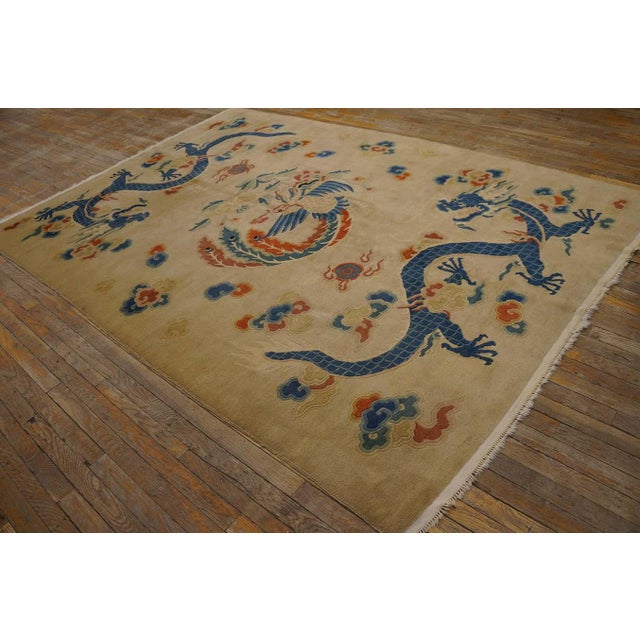 Art Deco Vintage 1980s Nepalese Carpet For Sale - Image 3 of 12