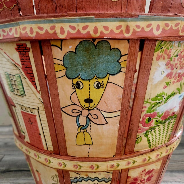 1970s Raggedy Ann Andy Folk Art Wastebasket Vintage Handmade For Sale - Image 5 of 13