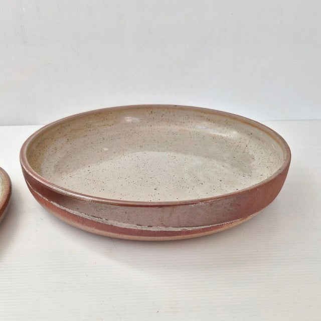 1970s Vintage Pyrite Stoneware Serving Platter from La Borne, 1970s, Set of 2 For Sale - Image 5 of 15