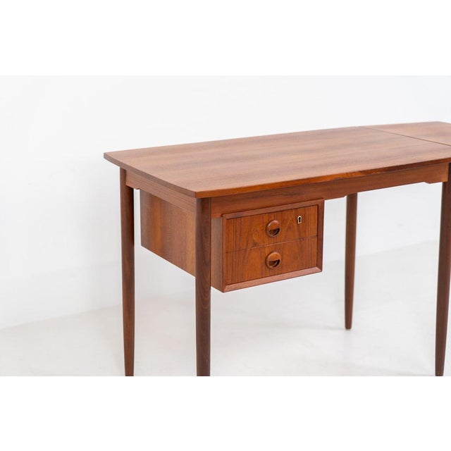 Freestanding Drop-Leaf Desk in Teak For Sale - Image 11 of 12