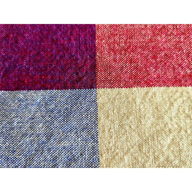Vintage Dansk Ritva Puotila Cotton Madras Woven Tablecloth and Napkins, Set of 7 Pieces For Sale - Image 9 of 11
