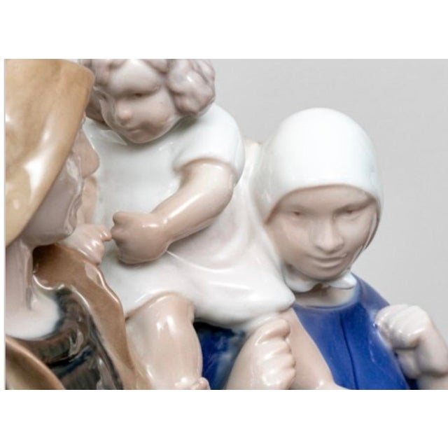 Figurative Vintage Bing & Grøndahl Fisher Family Porcelain Sculpture by Axel Locher For Sale - Image 3 of 7