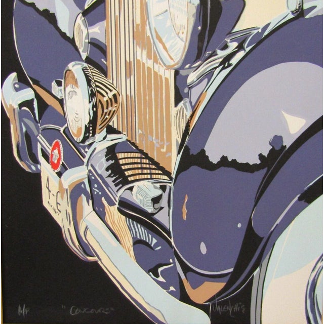 Vintage Valenchis Concours Signed Lithograph A/P Matted 35" X 24" For Sale In Miami - Image 6 of 8