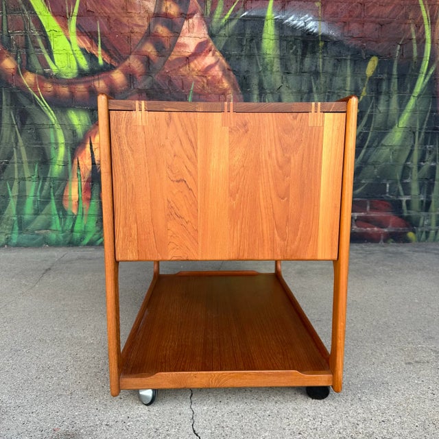Teak Rolling Bar Cart by Salin Nyborg Furniture Danish Modern For Sale - Image 4 of 12