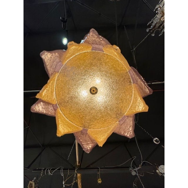 Large Scale Pink and Gold Murano Glass Lantern For Sale - Image 4 of 5