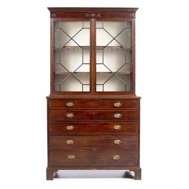 George III Desk Bookcase with Drawers For Sale - Image 6 of 6