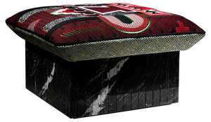 Hopi Ottoman with Red Pattern by Marta Bakowski