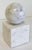 Vintage alabaster decorative accessory or bookend featuring strong block base with sphere top. Age wear. Chip near base of...