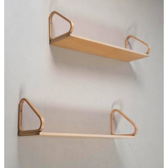 Model 112B Shelves attributed to Alvar Aalto for Artek, 1960s, Set of 2 For Sale - Image 9 of 9