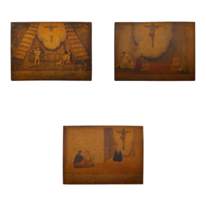 Set of three Mexican Retablos "Exvotos"