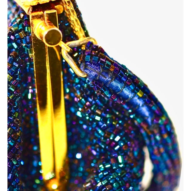 Traditional Nelson Chan Hong Kong Vibrant Glass Beaded Purse For Sale - Image 3 of 5