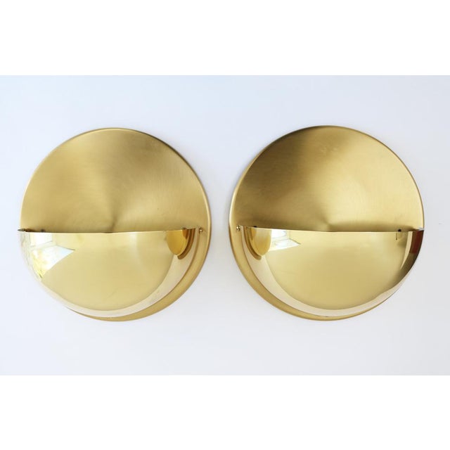 Metal Mid-Century Modern Minimalist Brass Wall Lamps, 1960s, Set of 2 For Sale - Image 7 of 7
