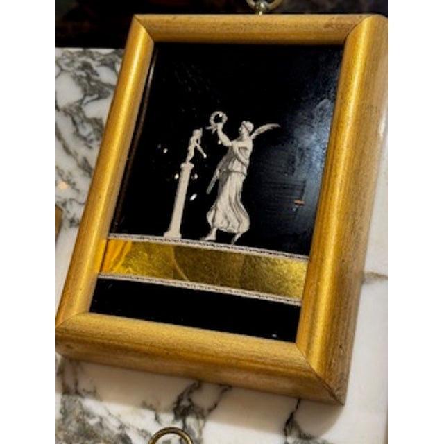 19th Century 19th Century Set of 4 French Eglomise’ Framed Glass Panels For Sale - Image 5 of 7