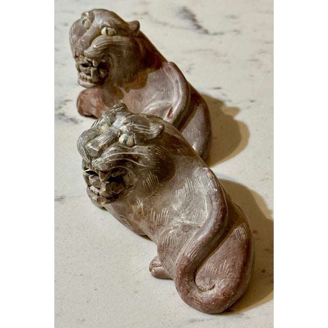 1980s Chinese Soapstone Tiger Scroll Weights - A Pair For Sale In Palm Springs - Image 6 of 6