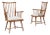 20th Century French Wooden Lounge Chairs With Upholstered Seats - A Pair For Sale