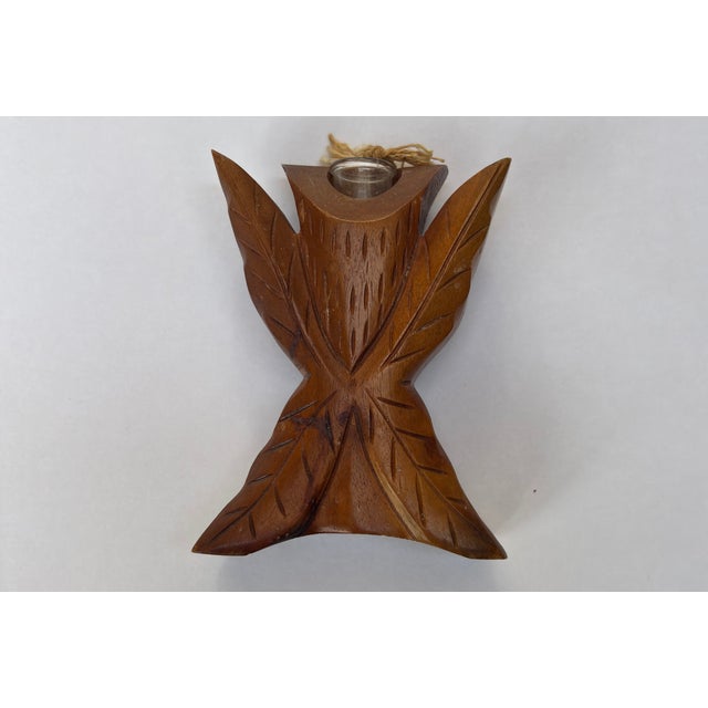 Carved Hardwood Wall Hanging Budvase For Sale In Charlotte - Image 6 of 9