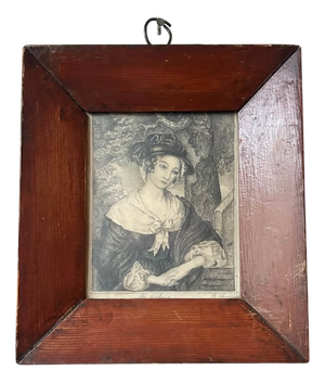 M. Christian, Georgian Lady in Dress, Pencil Drawing, Framed
