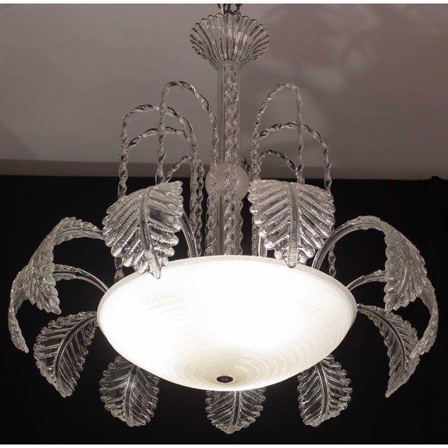 Art Deco Art Decò Barovier & Toso Chandelier, Murano Glass, 1950s For Sale - Image 3 of 12