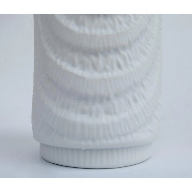 C.1960's-70's West German Royal Kpm Porzellan White Bisque "Infinity Swirl" Raised Relief Design Vase For Sale - Image 9 of 13