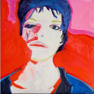 Contemporary Modern Pop Art Portrait (24″×24″, Original Oil on Canvas) For Sale