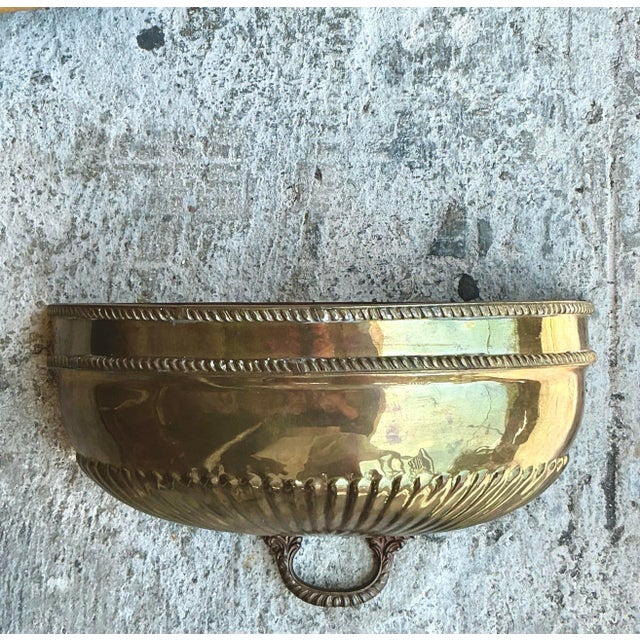 Late 20th Century Vintage Regency Brass Wall Pocket For Sale - Image 5 of 8