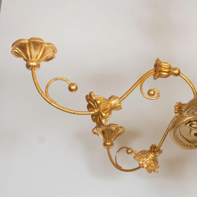 Wood Giltwood Foliate Motif Chandelier by Carlos Villegas For Sale - Image 7 of 10