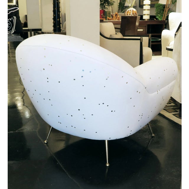 White 1950s Pair of Italian Mid-Century Lounge Chairs With Rounded Design For Sale - Image 8 of 8