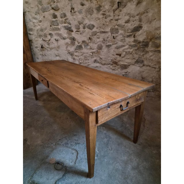 19th Century Antique French Farmhouse Dining Table in Oak and Chestnut, 1800s For Sale - Image 5 of 18